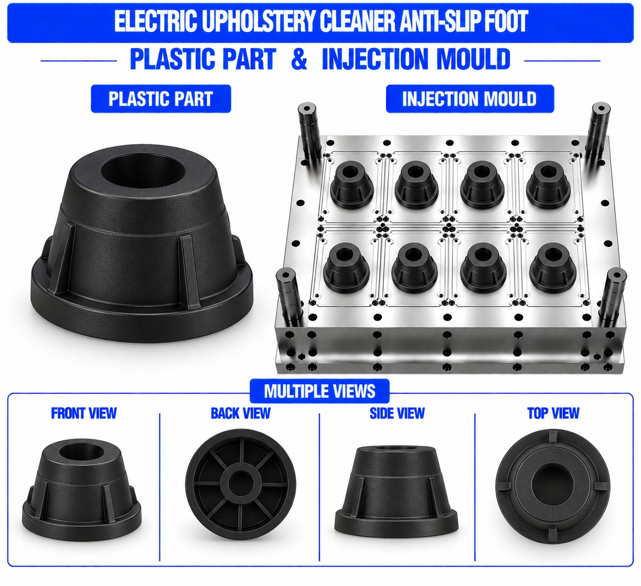 Electric Upholstery Cleaner Plastic Anti Slip Foot Mould and Moulding Service